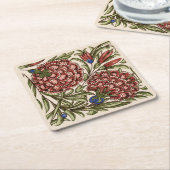 Anjer Bloem Tegel Antiek Rustieke Kunst Kartonnen Onderzetters (Schuin)