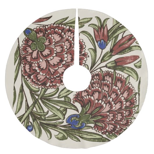 Anjer Bloem Tegel Antiek Rustieke Kunst Kerstboom Rok (Voorkant)