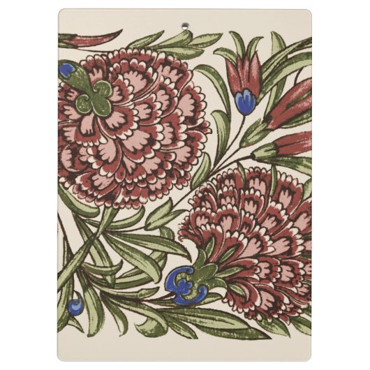 Anjer Bloem Tegel Antiek Rustieke Kunst Klembord (Achterkant)