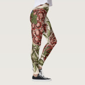 Anjer Bloem Tegel Antiek Rustieke Kunst Leggings (Rechts)