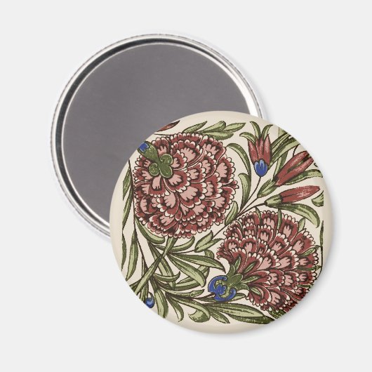 Anjer Bloem Tegel Antiek Rustieke Kunst Magneet (Voorkant / Achterkant)