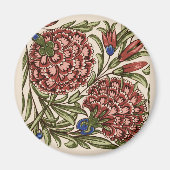 Anjer Bloem Tegel Antiek Rustieke Kunst Magneet (Voorkant)