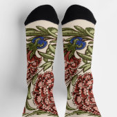 Anjer Bloem Tegel Antiek Rustieke Kunst Sokken (Top)