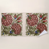 Anjer Bloem Tegel Antiek Rustieke Kunst Strandlaken (Voorkant)