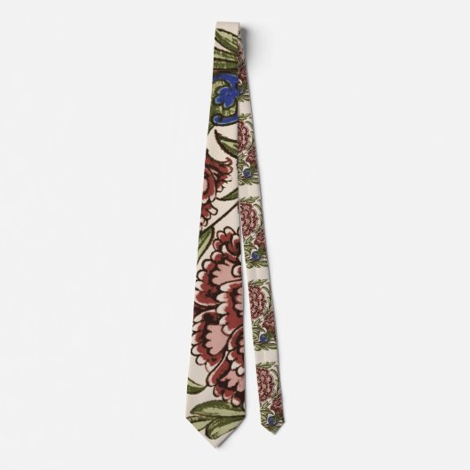 Anjer Bloem Tegel Antiek Rustieke Kunst Stropdas (Voorkant)