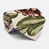 Anjer Bloem Tegel Antiek Rustieke Kunst Stropdas (Opgerold)