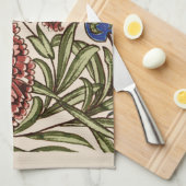 Anjer Bloem Tegel Antiek Rustieke Kunst Theedoek (Quarter Fold)