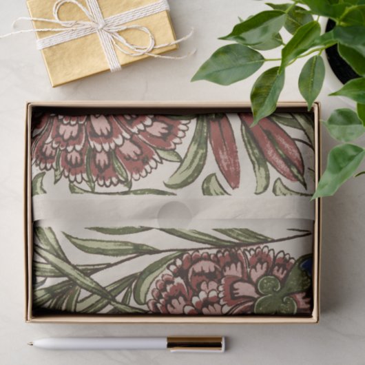 Anjer Bloem Tegel Antiek Rustieke Kunst Tissuepapier (Geschenk)