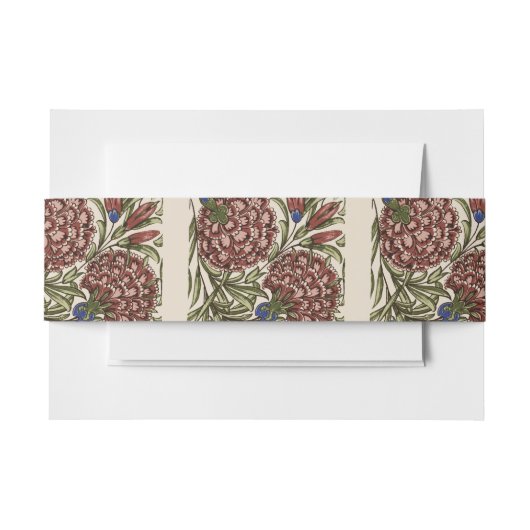 Anjer Bloem Tegel Antiek Rustieke Kunst Uitnodigingen Wikkel (Voorkant Voorbeeld)