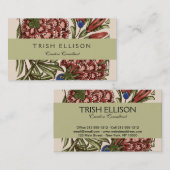 Anjer Bloem Tegel Antiek Rustieke Kunst Visitekaartje (Voorkant / Achterkant)