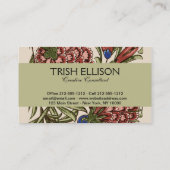 Anjer Bloem Tegel Antiek Rustieke Kunst Visitekaartje (Achterkant)