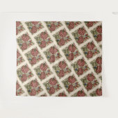 Anjer Bloem Tegel Antiek Rustieke Kunst Wandkleed (Voorkant (horizontaal))