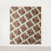 Anjer Bloem Tegel Antiek Rustieke Kunst Wandkleed (Voorkant)