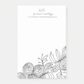 Anjer Bloemen Botanische Bloemenlijn Kunst Post-it® Notes (Voorkant)