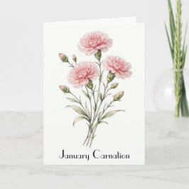 Anjer Bloemen Groet in Januari Kaart