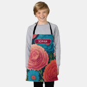 Anjer Bloemen Kleurrijk Gepersonaliseerd Patroon Schort (Gedragen)
