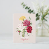  anjer bloemen print briefkaart (Staand voorkant)