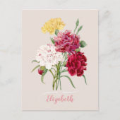 anjer bloemen print briefkaart (Voorkant)