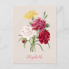 anjer bloemen print briefkaart