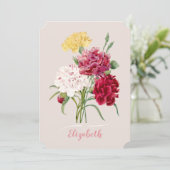 anjer bloemen print kaart (Staand voorkant)