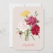 anjer bloemen print kaart (Voorkant)