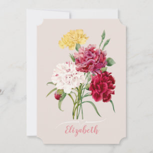 anjer bloemen print kaart