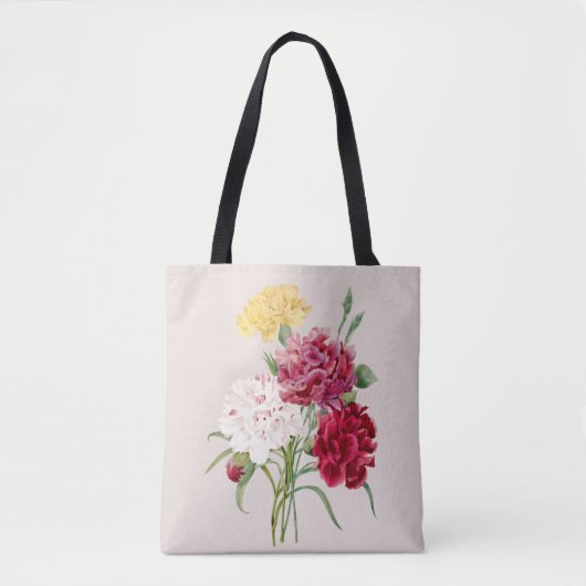 anjer bloemen print tote bag (Voorkant)