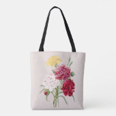 anjer bloemen print tote bag (Achterkant)
