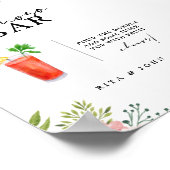 Anjer Bloemen Script Mimosa Bar Trouwteken Poster (Hoek)