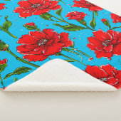 Anjer bloemen sherpa deken (3/4)