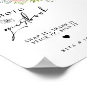 Anjer Bloemen Trouwfoto Guestbook Sign Poster (Hoek)