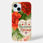 Anjer Bloemen,  Valentijnsdag Bericht Case-Mate iPhone Case (Achterkant)