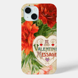 Anjer Bloemen,  Valentijnsdag Bericht iPhone 15 Case