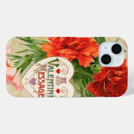 Anjer Bloemen,  Valentijnsdag Bericht Case-Mate iPhone Case (Achterkant (horizontaal))