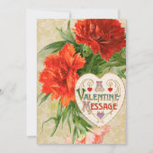 Anjer Bloemen,  Valentijnsdag Bericht Feestdagenkaart (Voorkant)