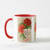 Anjer Bloemen,  Valentijnsdag Bericht Mok (Links)