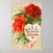 Anjer Bloemen,  Valentijnsdag Bericht Poster (Voorkant)