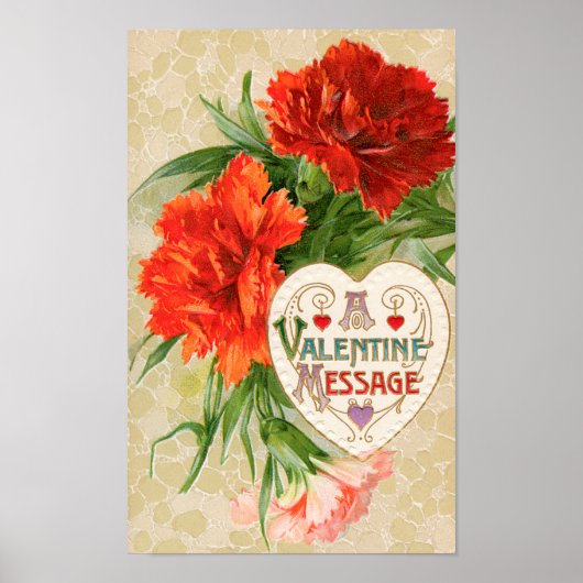 Anjer Bloemen, Valentijnsdag Bericht Poster (Voorkant)