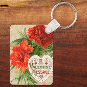 Anjer Bloemen,  Valentijnsdag Bericht Sleutelhanger (Achterkant)