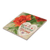 Anjer Bloemen,  Valentijnsdag Bericht Tegeltje (Zijkant)