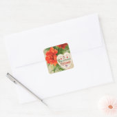 Anjer Bloemen,  Valentijnsdag Bericht Vierkante Sticker (Envelop)
