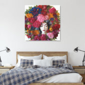 Anjer Bloemen Van Winter Grace: Het Canvas Van Jan (Insitu (Slaapkamer))