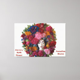 Anjer Bloemen Van Winter Grace: Het Canvas Van Jan