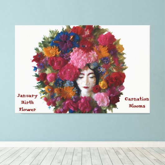 Anjer Bloemen Van Winter Grace: Het Canvas Van Jan (Insitu (Houten vloer))