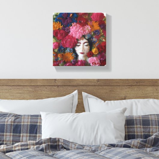 Anjer Bloemen Van Winter Grace: Het Canvas Van Jan (Insitu (Slaapkamer))