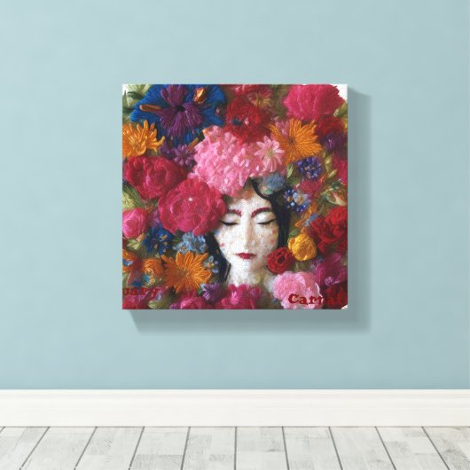 Anjer Bloemen Van Winter Grace: Het Canvas Van Jan (Insitu (Houten vloer))