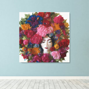 Anjer Bloemen Van Winter Grace: Het Canvas Van Jan Afdruk