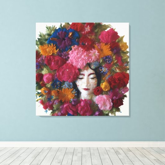 Anjer Bloemen Van Winter Grace: Het Canvas Van Jan Afdruk (Insitu (Houten vloer))