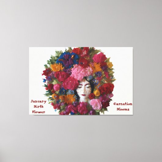 Anjer Bloemen Van Winter Grace: Het Canvas Van Jan Afdruk (Voorkant)