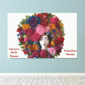 Anjer Bloemen Van Winter Grace: Het Canvas Van Jan Afdruk (Insitu (Houten vloer))